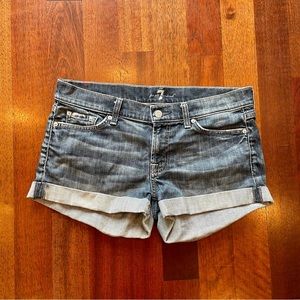 7 For All Mankind - Roll Up Denim Shorts Size 29